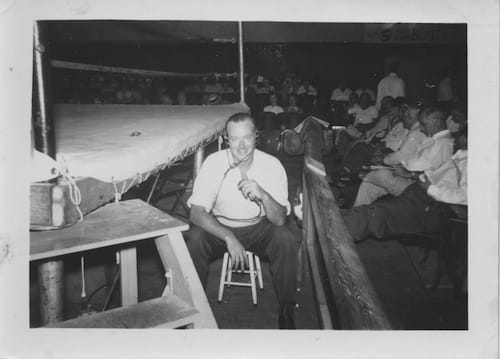 Russ Davis posing ringside